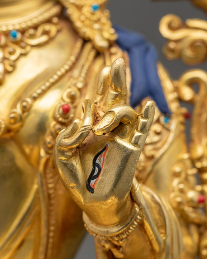 Buddhist White Tara Sculpture for Wisdom and Peace