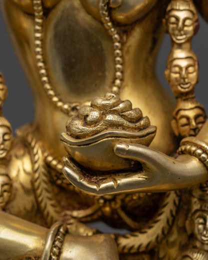 Exquisite Statue of Gold-Gilded Simha Mukha | Buddhist Art from Nepal
