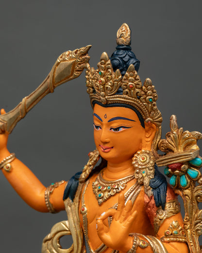 Manjushree Wisdom Deity Statue | Buddhist Spiritual Decor