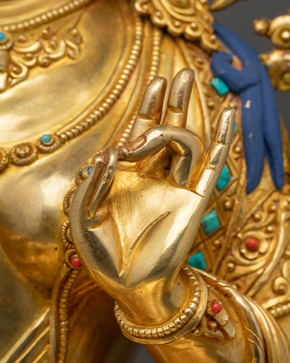 Liberating Green Tara Statue | Traditional Tibetan Buddhist Artwork