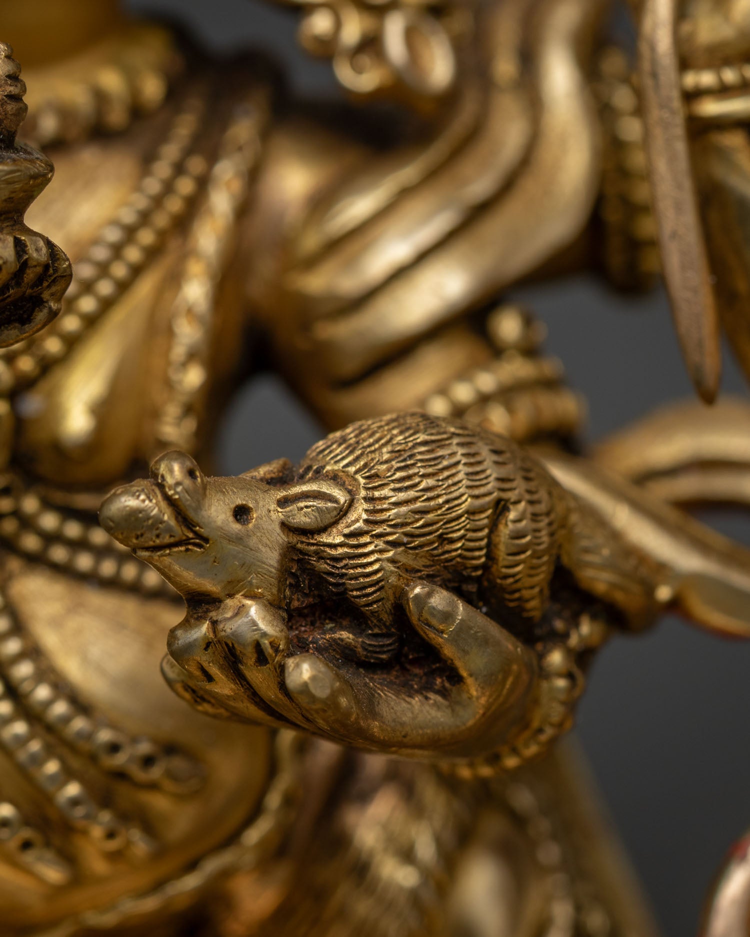 Red Dzambhala Statue | Authentic Nepalese Craftsmanship