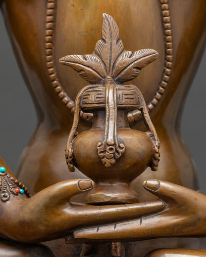 Amitayus Altar sculpture | Lost-Wax Handcrafted Himalayan Statue
