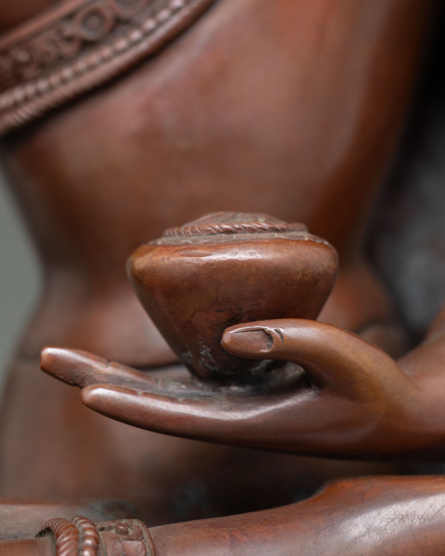 Oxidized Copper Shakyamuni Buddha Statue | Handcrafted in Nepal