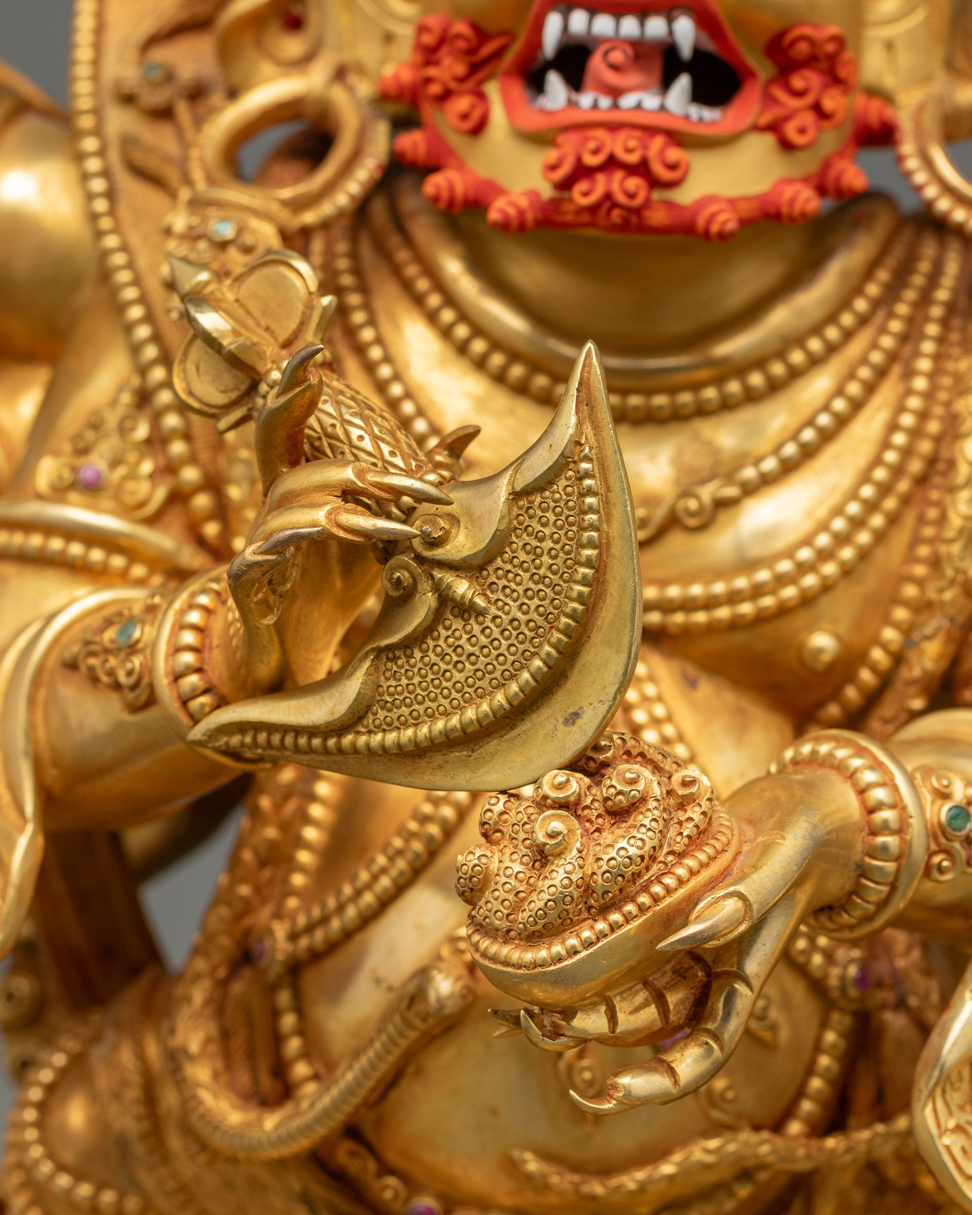 Six-Armed Mahakala Statue | Fierce Buddhist Protector Mahakala Sculpture