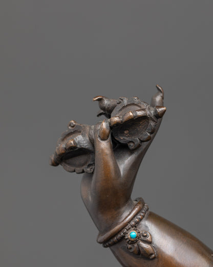 Handcrafted Oxidized Vajrapani Statue | Traditional Nepalese Sculpture