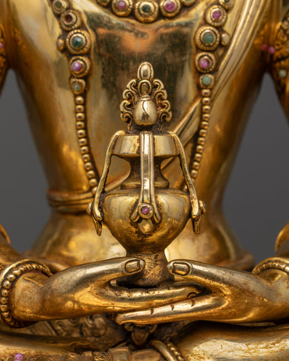 19" Premium Amitayus Statue | Handcrafted Buddha of Longevity Sculpture