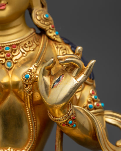Gold Fire-Gilded Sitatapatra Dukar Statue | Buddhist Idol for Blessing