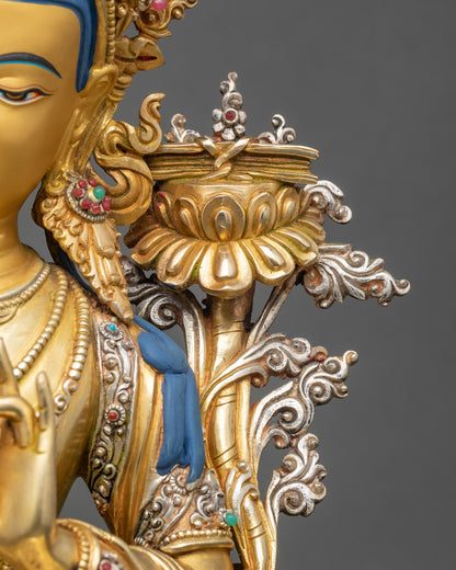 Manjushri Statue | Lost-Wax Casted Wisdom Bodhisattva Figurine