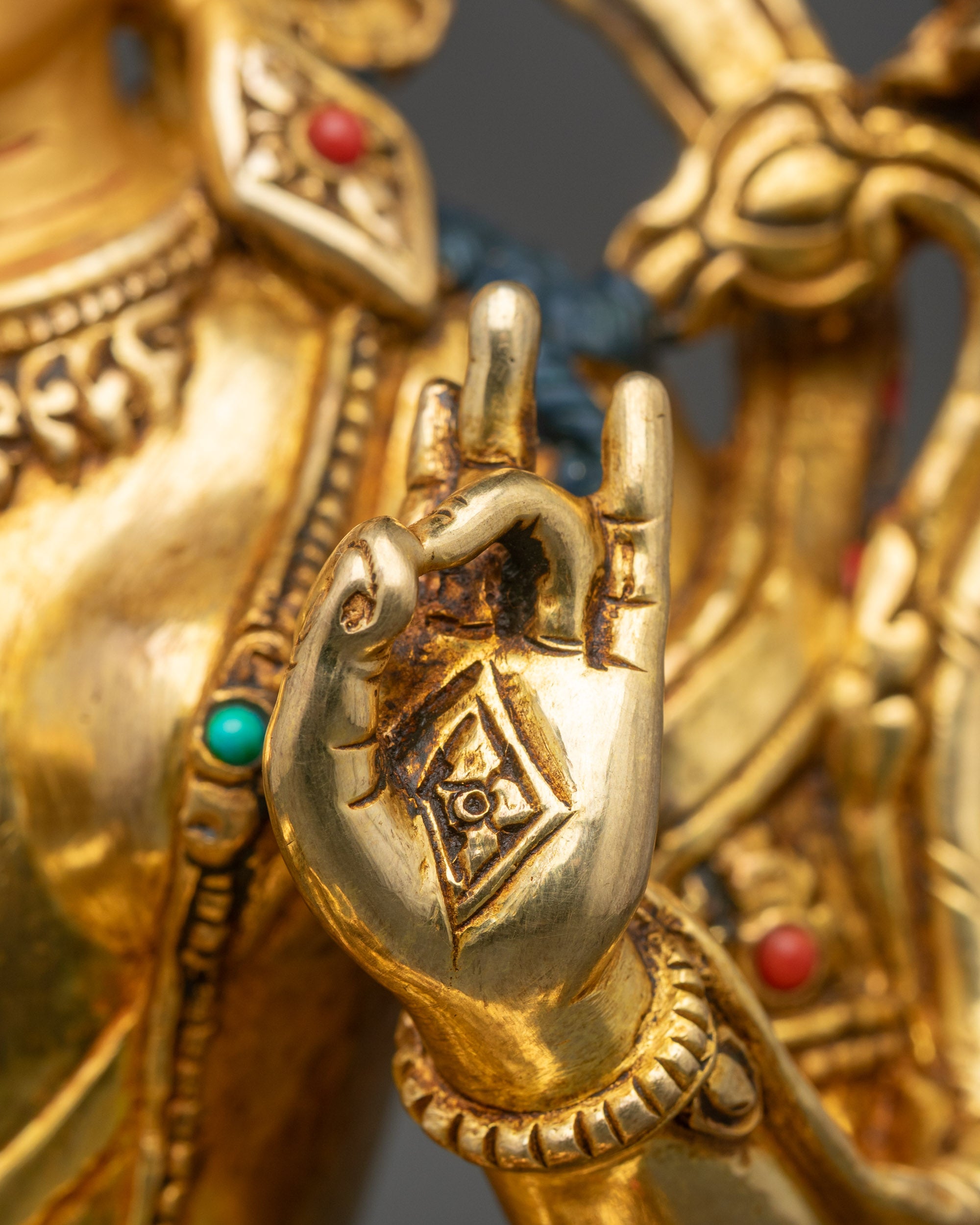 Goddess Green Tara - Nepalese Artisan Copper Sculpture