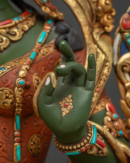 Green Tara Statue | Buddhist Goddess of Swift Liberation & Healing