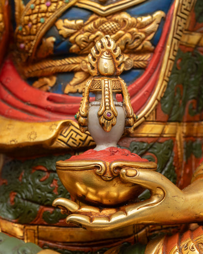 Multi-colored Guru Rinpoche Statue | Buddhist Art from Nepal