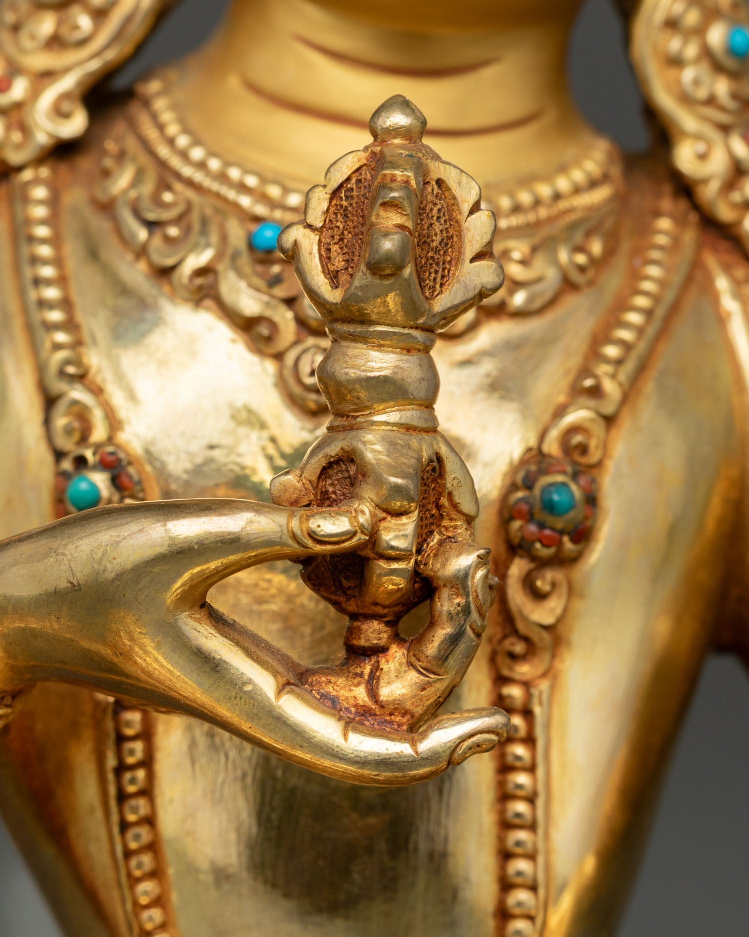 Vajrasattva Statue | Gold-Gilded Tibetan Purification Deity