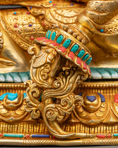 Simhanada Manjushri Statue | Lion’s Roar Wisdom Deity Sculpture