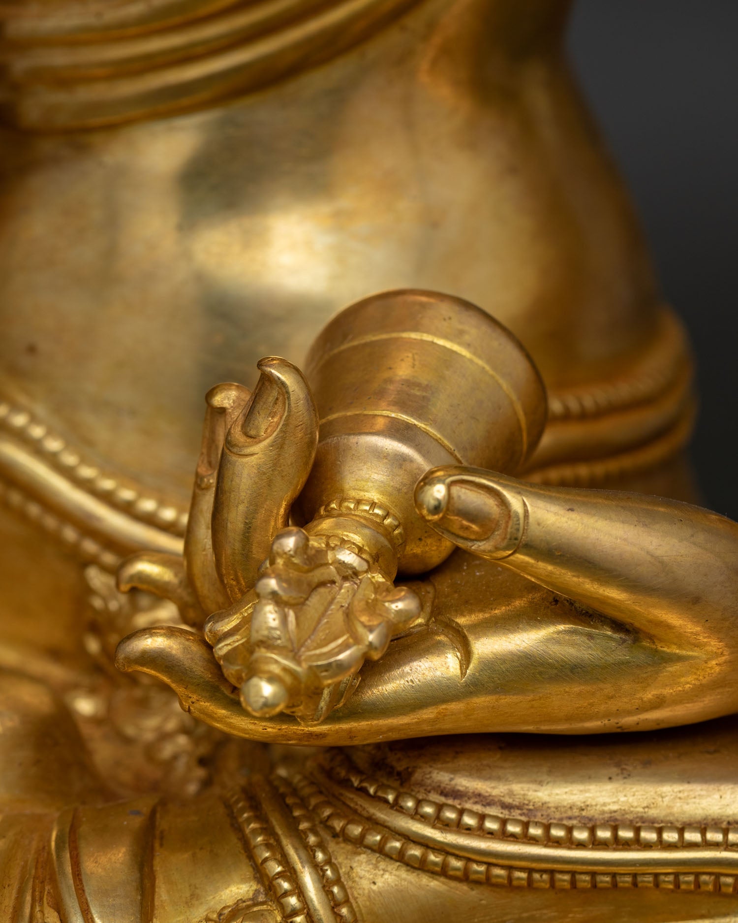 The Vajrasattva Statue | 24K Gold Fire-Gilded Sculpture from Nepal