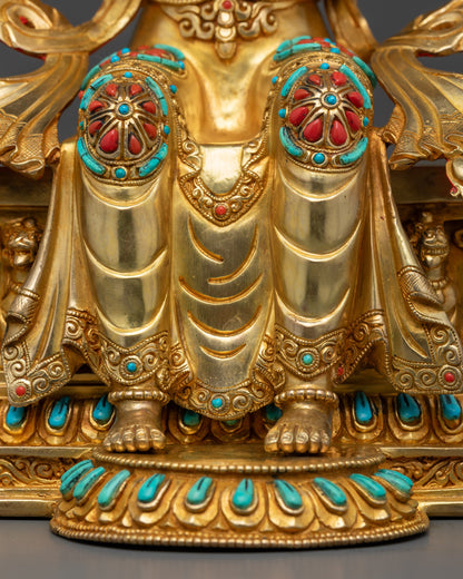 Elegant Maitreya Buddha Statue Seated on Trona Throne | Buddhist Altar