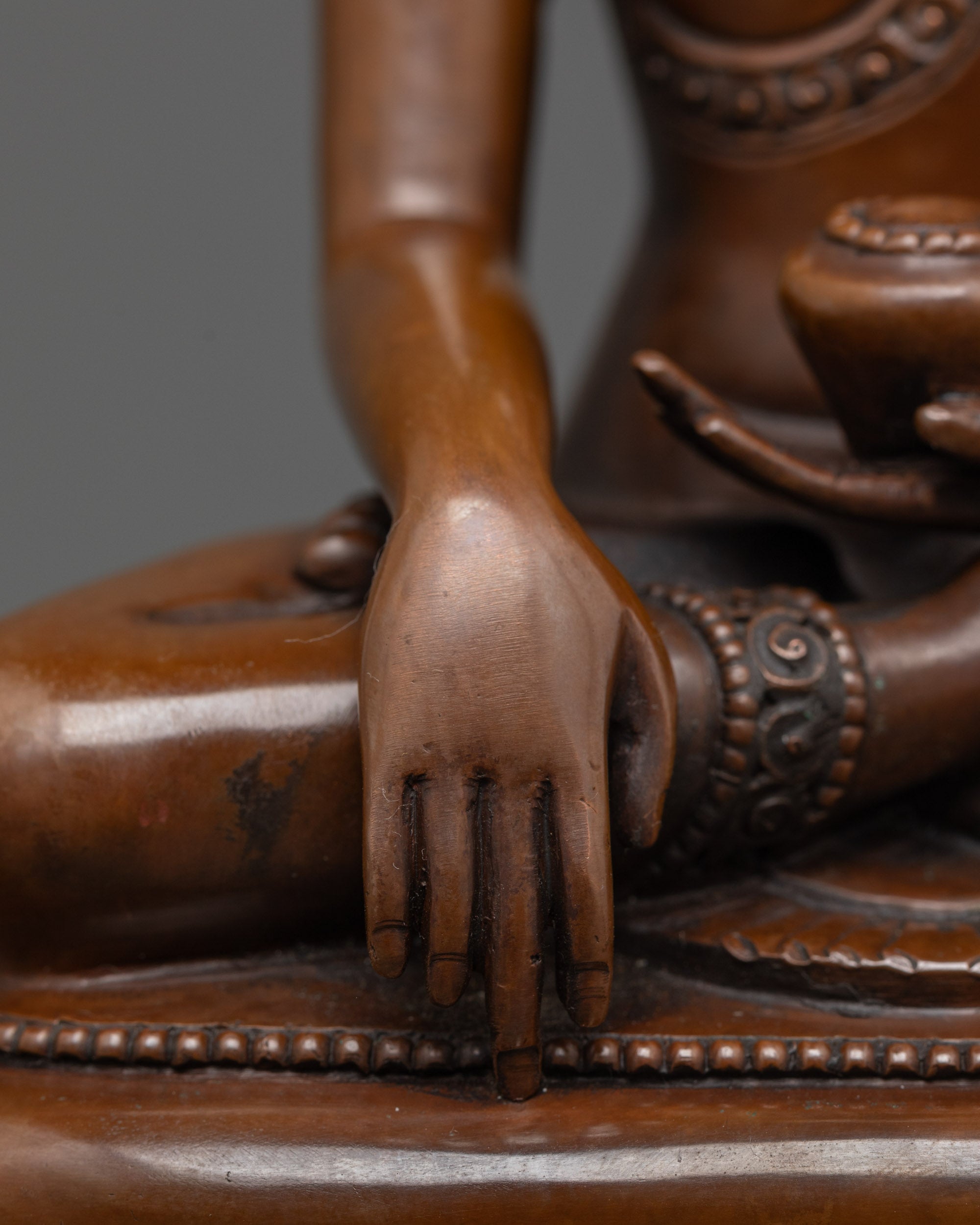 Oxidized Copper Shakyamuni Buddha Statue | Tibetan Buddhist Artwork