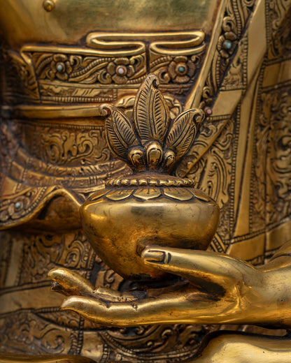 Tibetan Medicine Buddha Copper Statue for Meditation & Healing