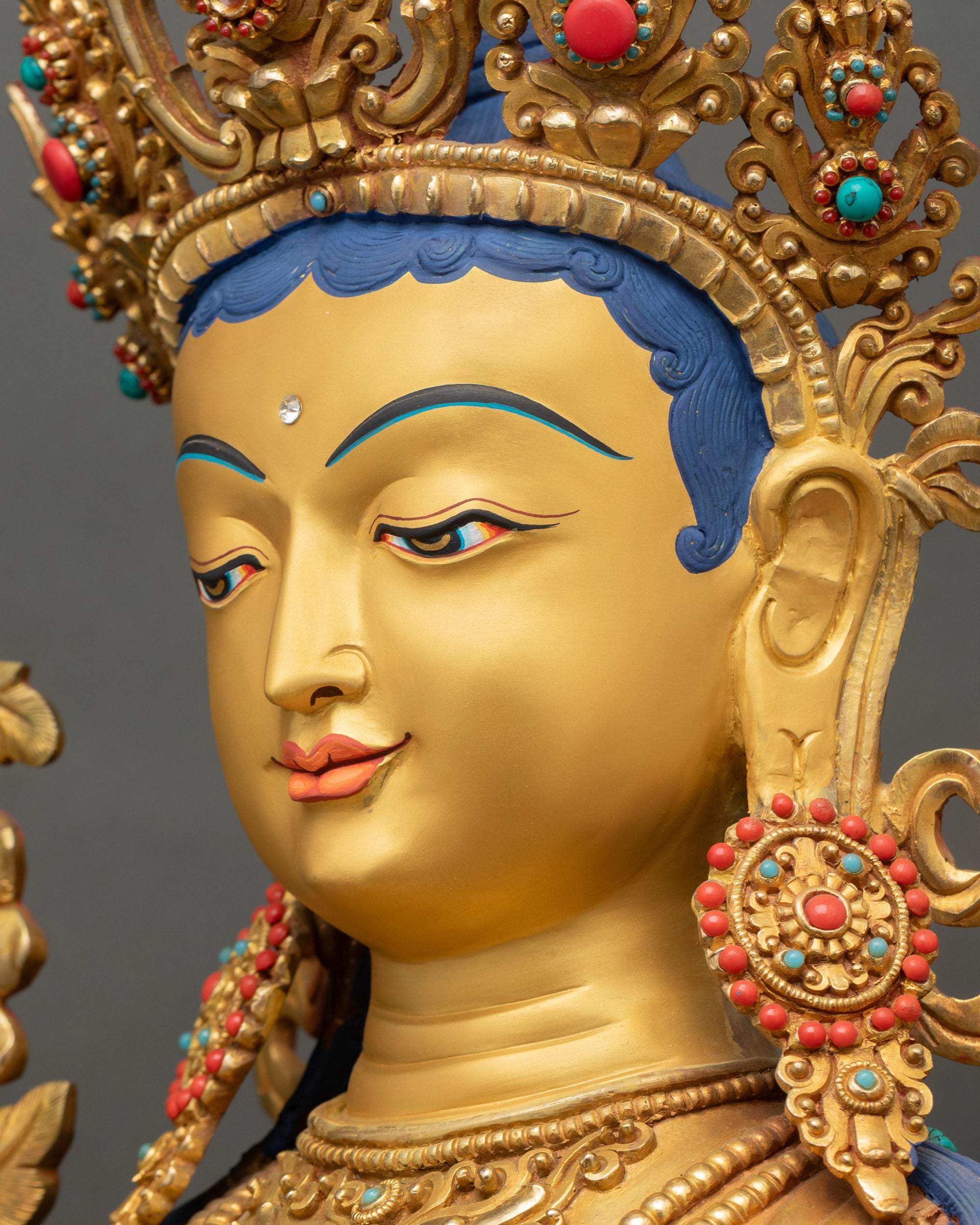 Green Tara Statue | Spiritual Guardian and Meditation Altar Figure