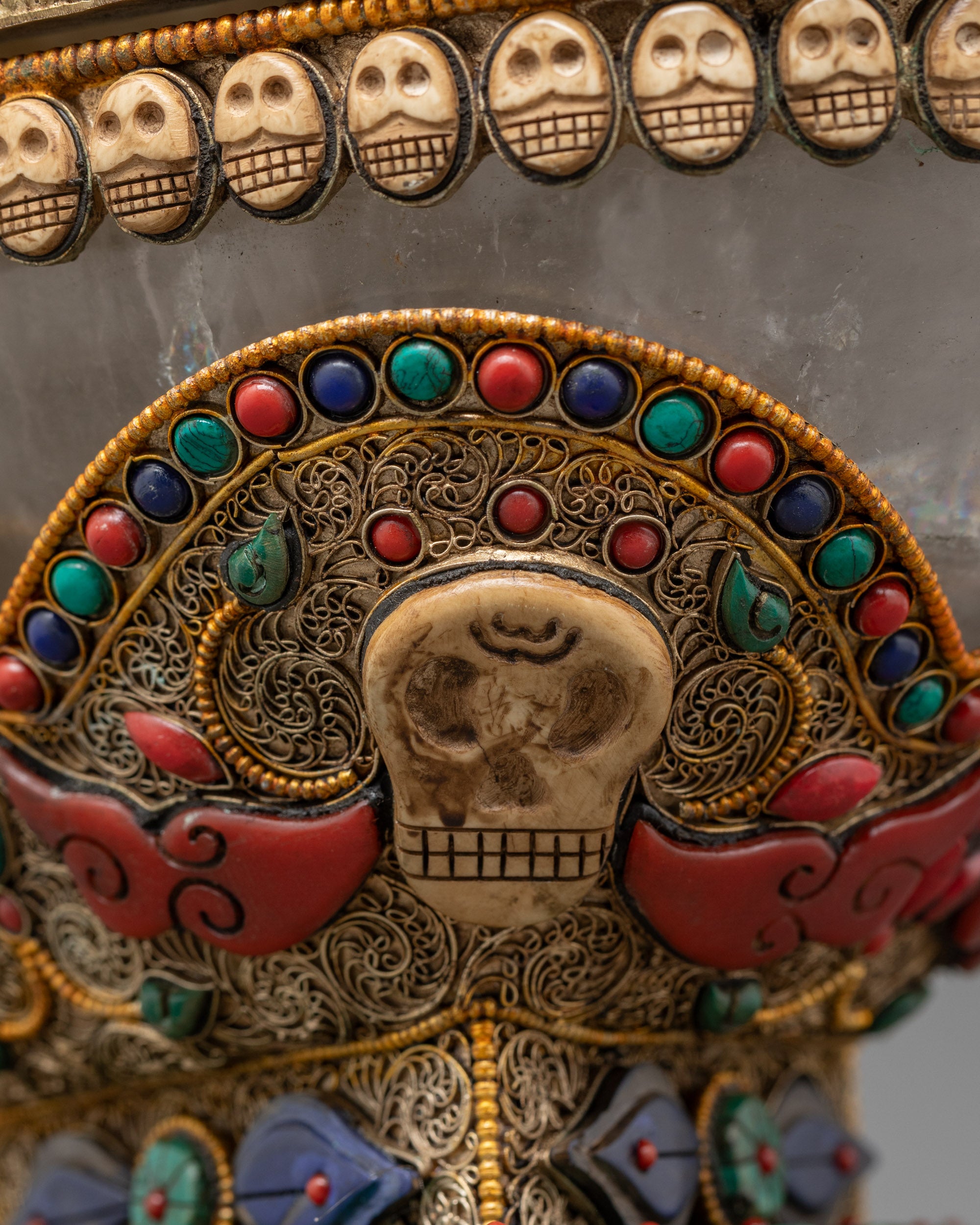 Vajrayana Crystal Kapala | Handcrafted Skull Ritual Offering Vessel