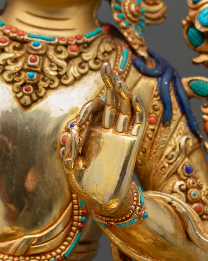 Large Manjushri on Throne Statue | Spiritual Wisdom Deity
