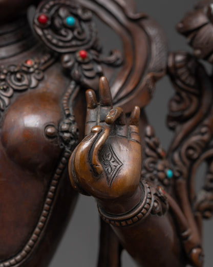 Oxidized Goddess Red Tara Statue | Magnetizing Manifestation of Tara