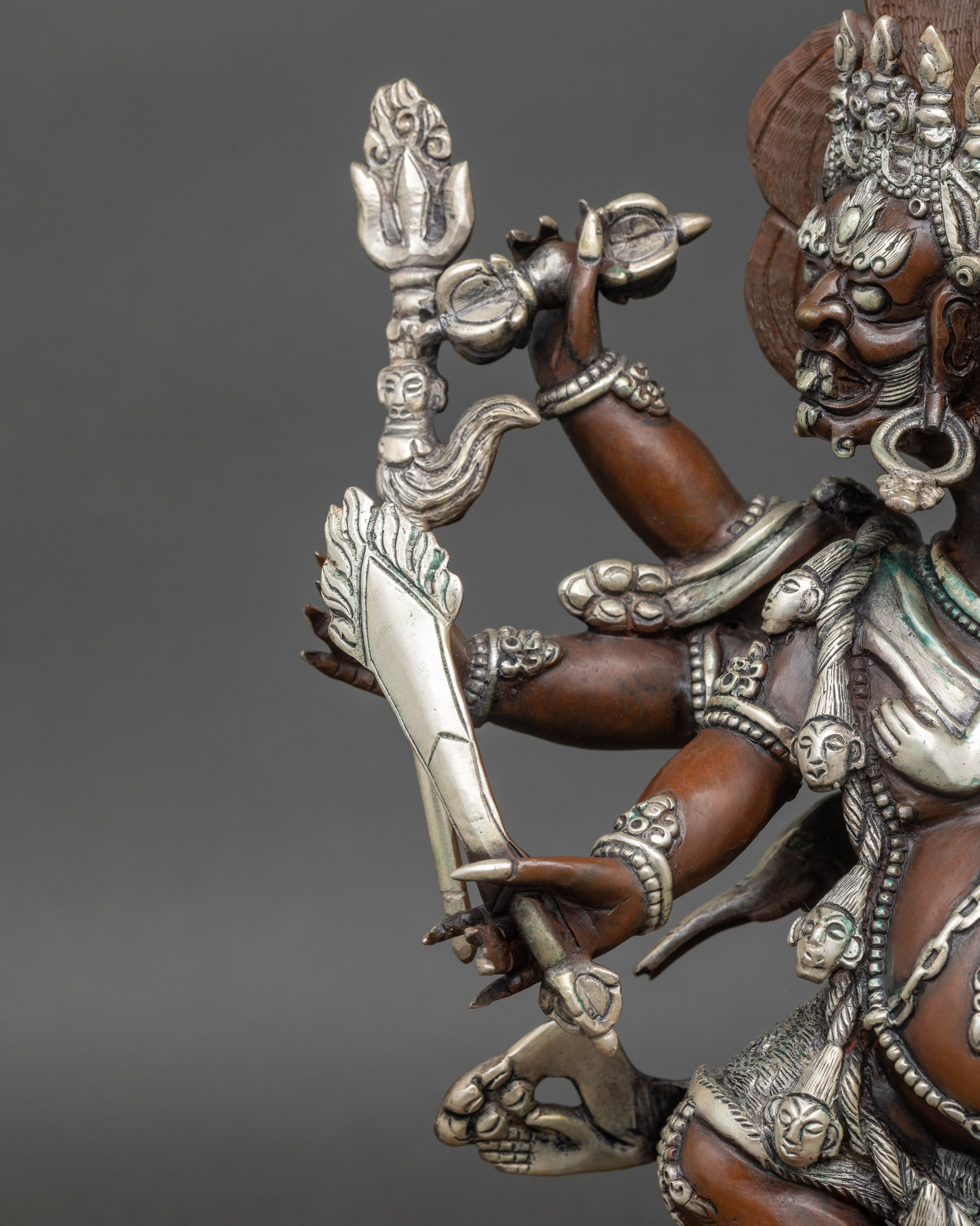 Wrathful Hayagriva Statue | Handcrafted  Copper Buddhist Deity
