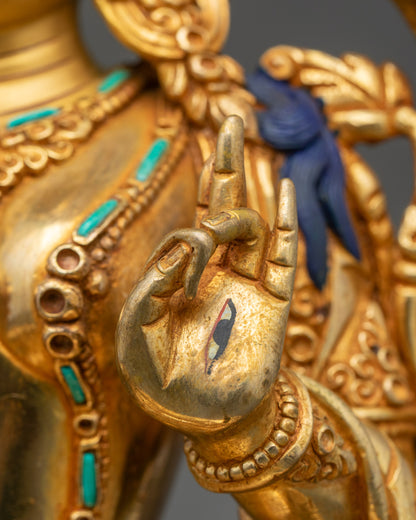 Seven Eyes White Tara Statue for Longevity and Compassion