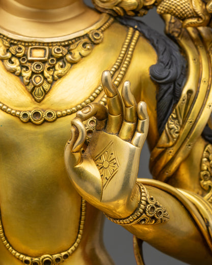 Handmade Manjushri Bodhisattva Statue | Meditation & Spiritual Decor