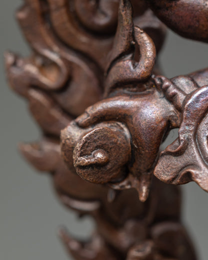 White Mahakala Statue | Dharma Protector Art from Nepal