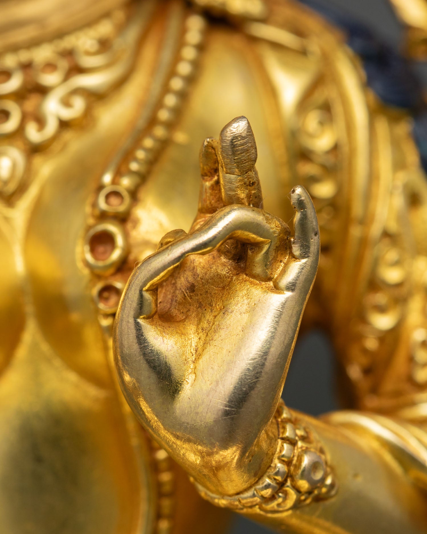Green Tara Statue | 24K Gold Gilded Copper Art from Nepal