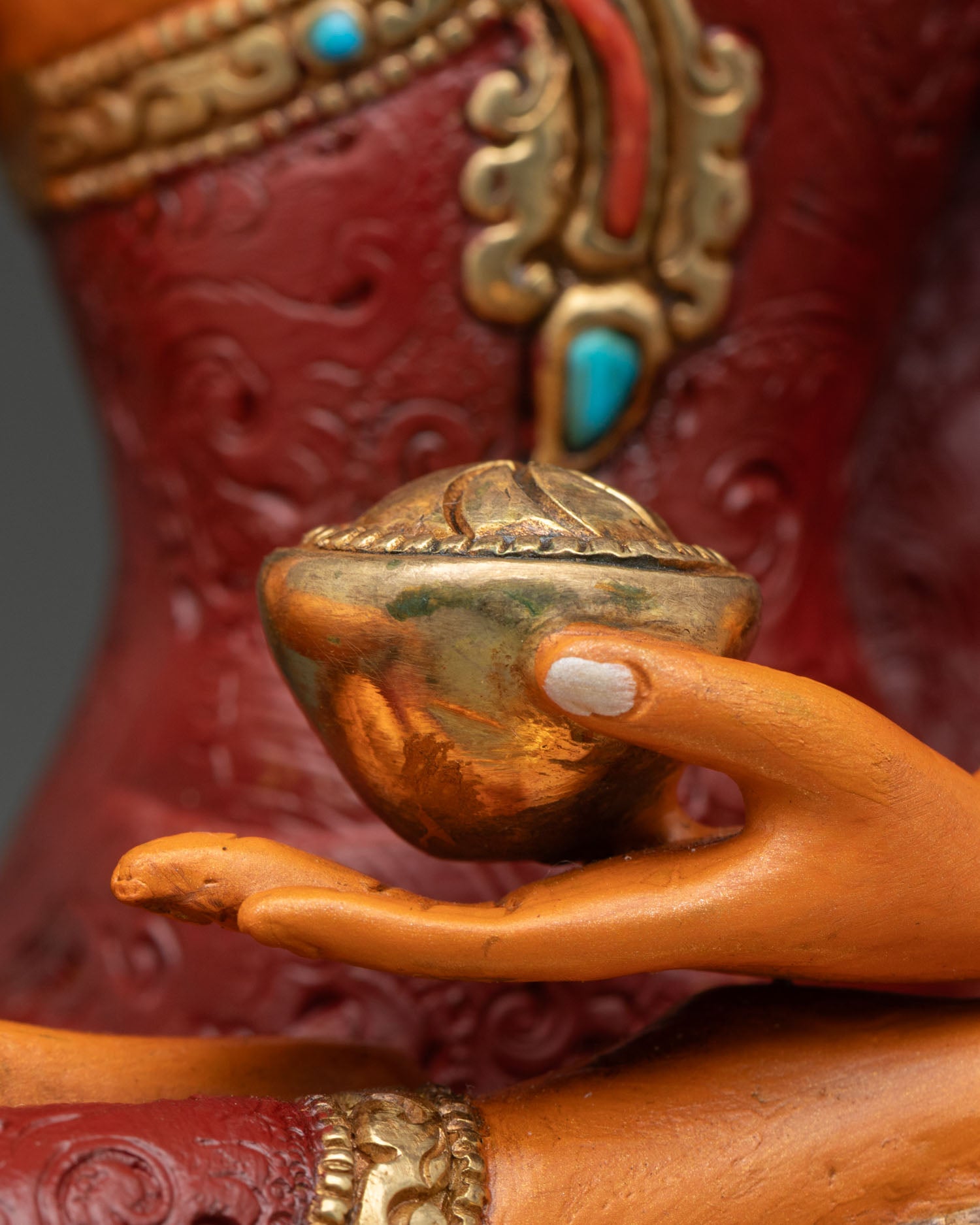 Acrylic-Painted Shakyamuni Buddha Statue | Handcrafted Nepal Art