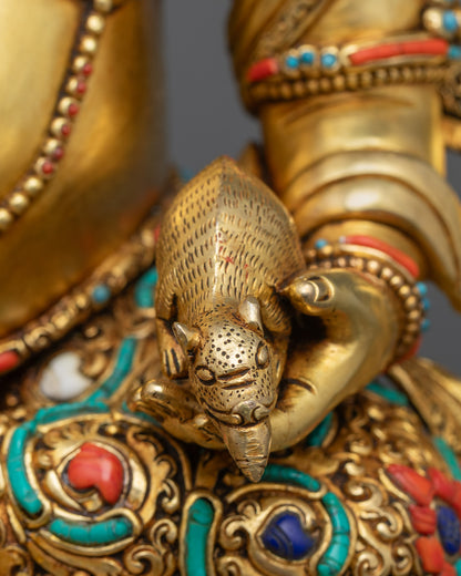 Premium Yellow Dzambhala Sculpture | Handcrafted Spiritual Wealth God