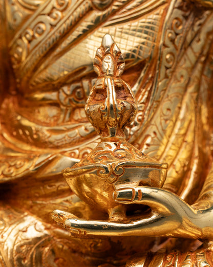 Guru Rinpoche Statue | 24K Gold Gilded Buddhist Art