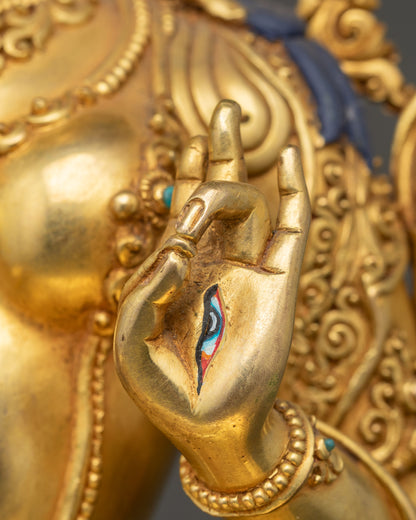 Goddess White Tara Statue | Handcrafted Buddhist Altar from Nepal