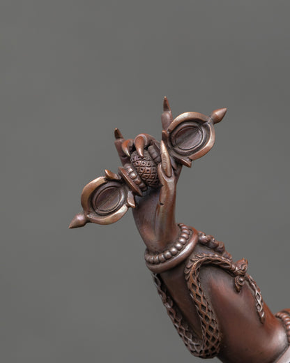 Oxidized Copper Guru Dragpo Statue | Wrathful Enlightened Master