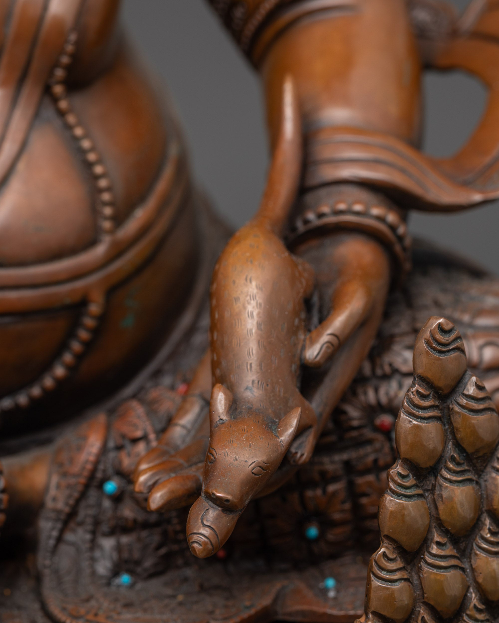 Handcrafted Yellow Dzambhala Statue – God of Wealth from Nepal