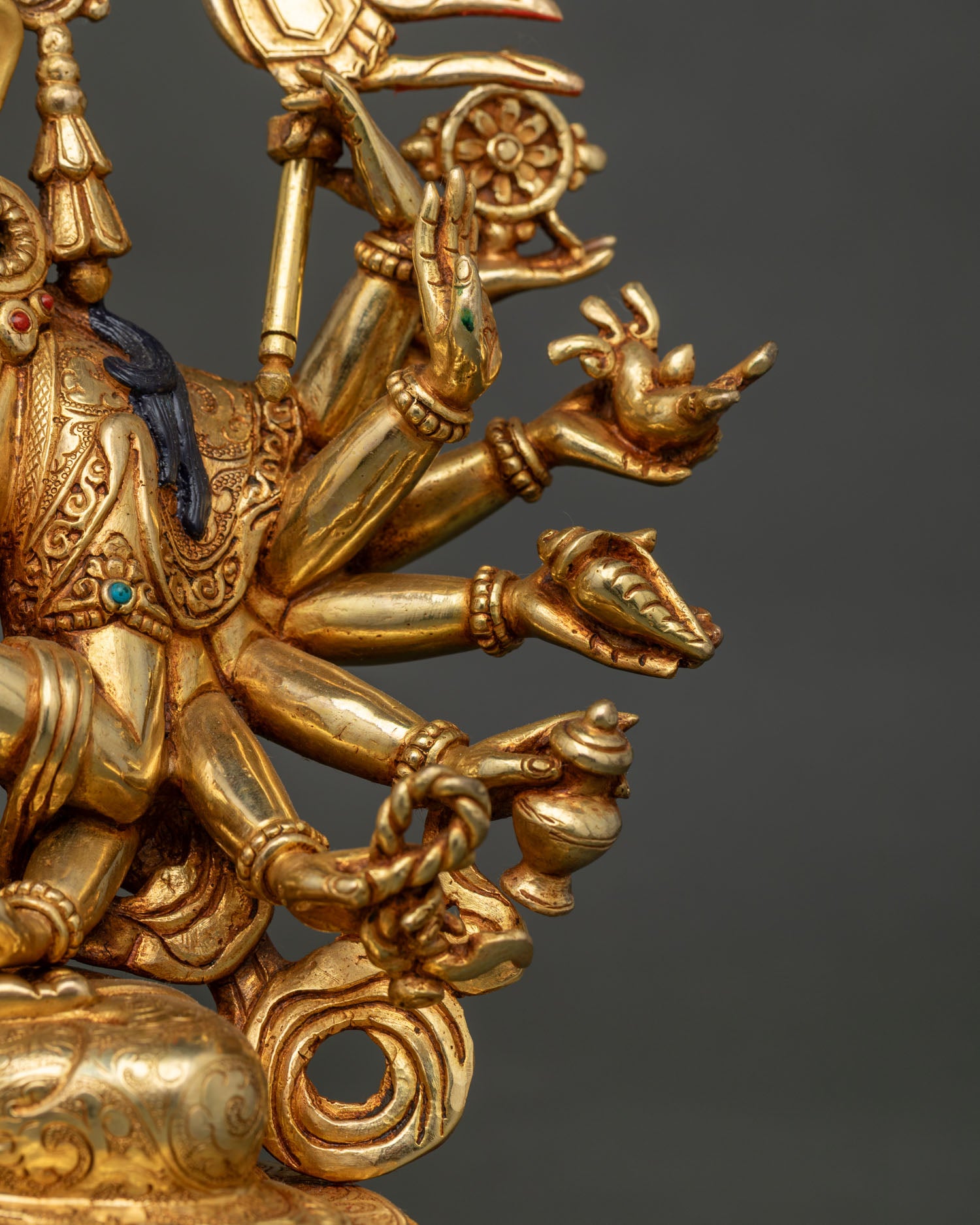 Chundi Devi Statue | 24K Gold-Fire Gilded Buddhist Art