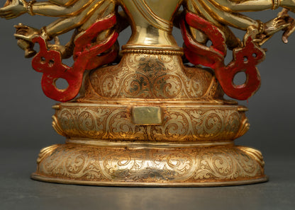 Chundi Devi Statue | 24K Gold-Fire Gilded Buddhist Art