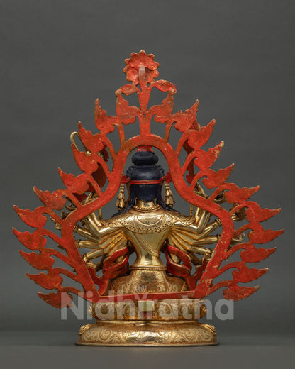 Chundi Devi Statue | 24K Gold-Fire Gilded Buddhist Art