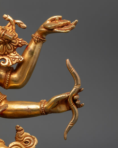 Exquisite Maha Manjushri Statue | Traditional Tibetan Buddhist Artwork