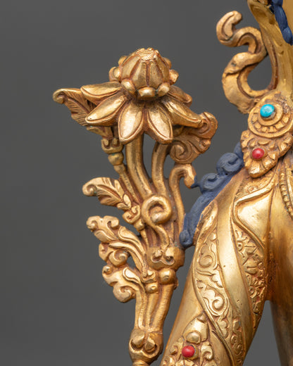 White Tara Blessing Statue | Gold Fire-Gilded Nepalese Buddhist Artwork