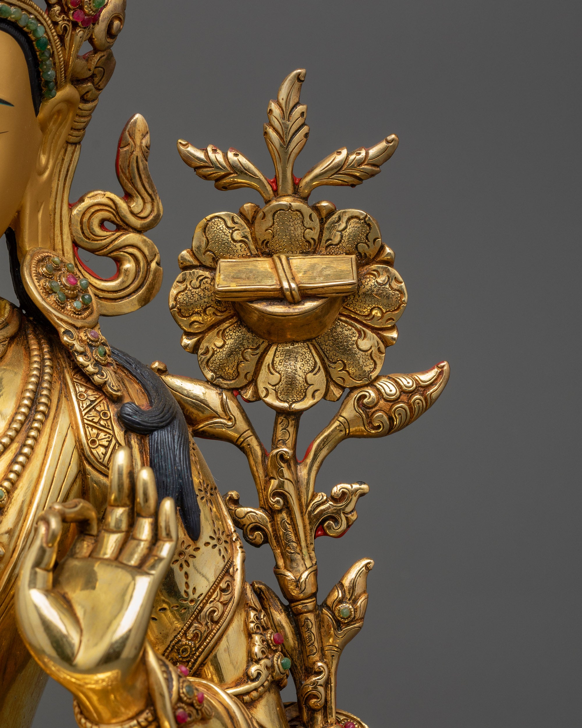 Spiritual Manjushri Statue | Nepalese Embodiment of Wisdom Sculpture