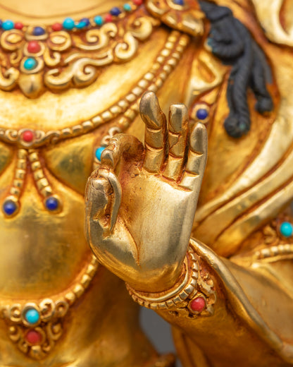 Simhanada Manjushri Statue | Lion’s Roar Wisdom Deity Sculpture