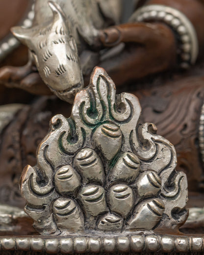 Oxidized Jambhala Statue | Traditional Lost Wax Buddhist Art