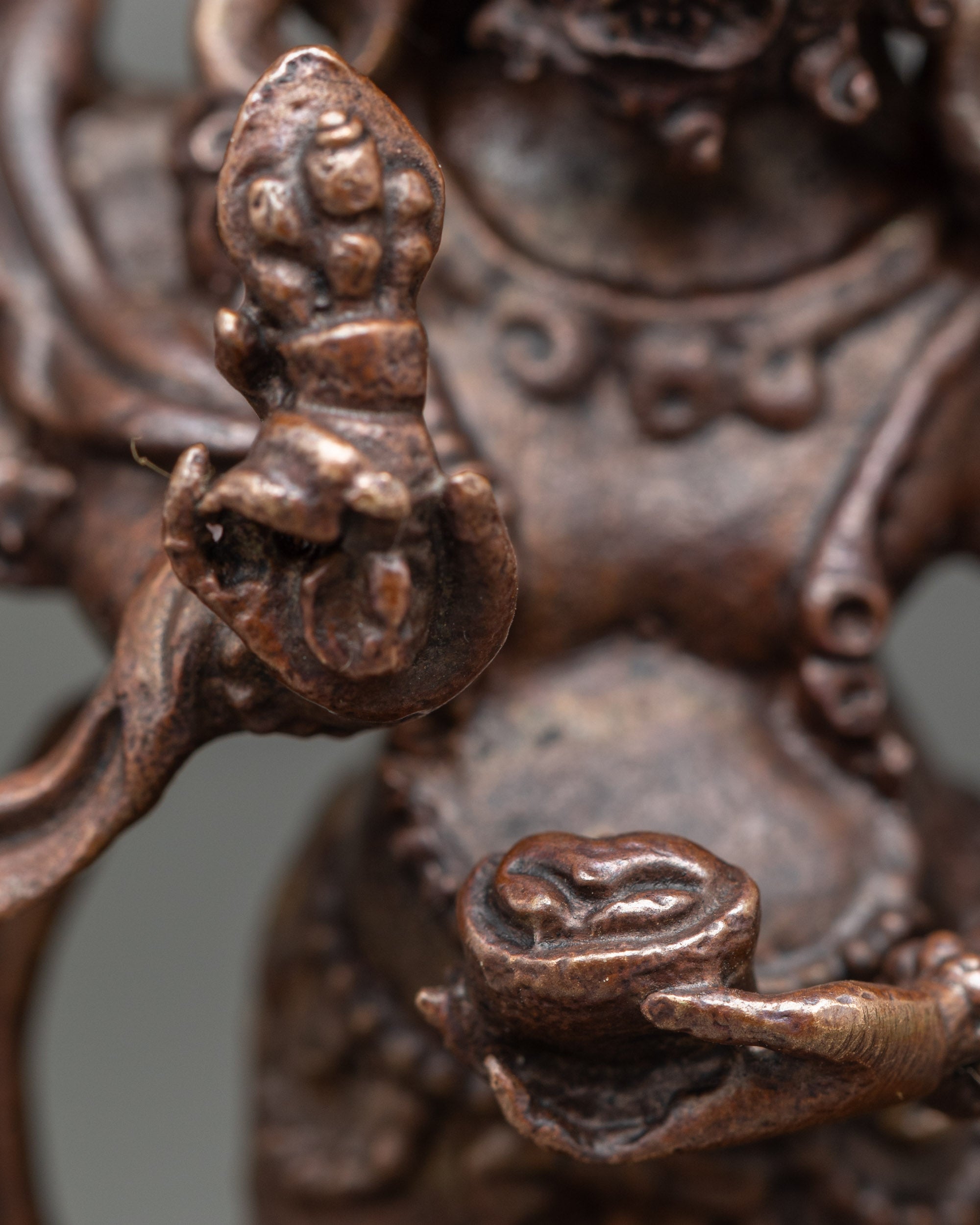 White Mahakala Statue | Dharma Protector Art from Nepal