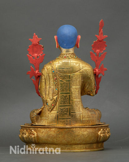 Buddhist Master Tsongkhapa - Handmade Statue Set from Nepal