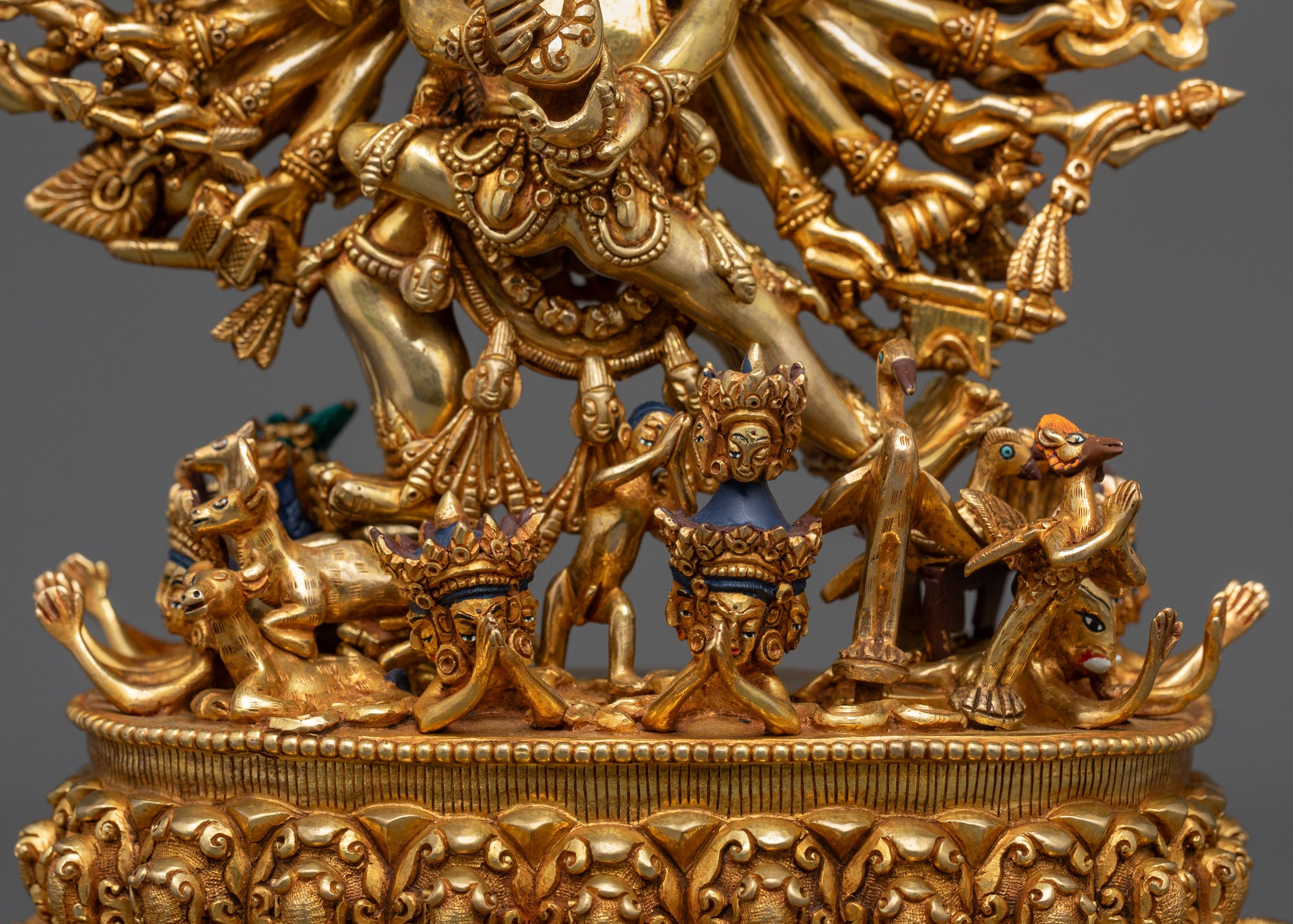 Fierce Wrathful Deity Yamantaka Statue with his Yab-Yum | Buddhist Art