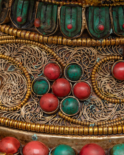 Neshi Rice Pot | Handcrafted Tibetan Copper Ritual Pot for Offerings