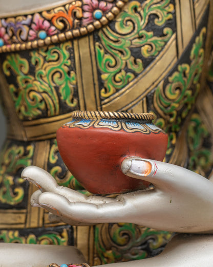 Crown Buddha Shakyamuni Statue – Peaceful Zen Sculpture