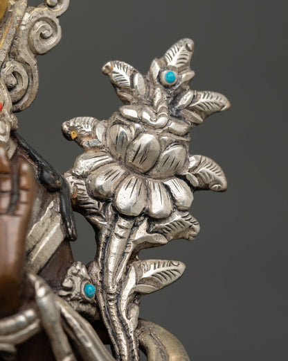 Oxidized Copper Simhanada Manjushri Statue | Roaring Wisdom Deity